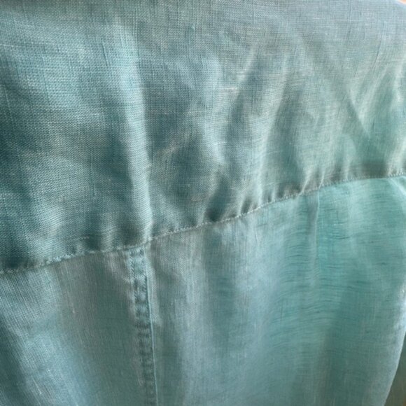 Frank & Eileen 100% Linen Shirley Button Shirt Classic Preppy Minimalist Blue M - Picture 11 of 16